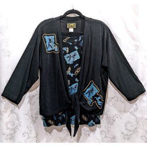 Vintage Hopi Kokopelli Cardigan & Top Set L/XL Slinky Funky Southwestern 80s 90s